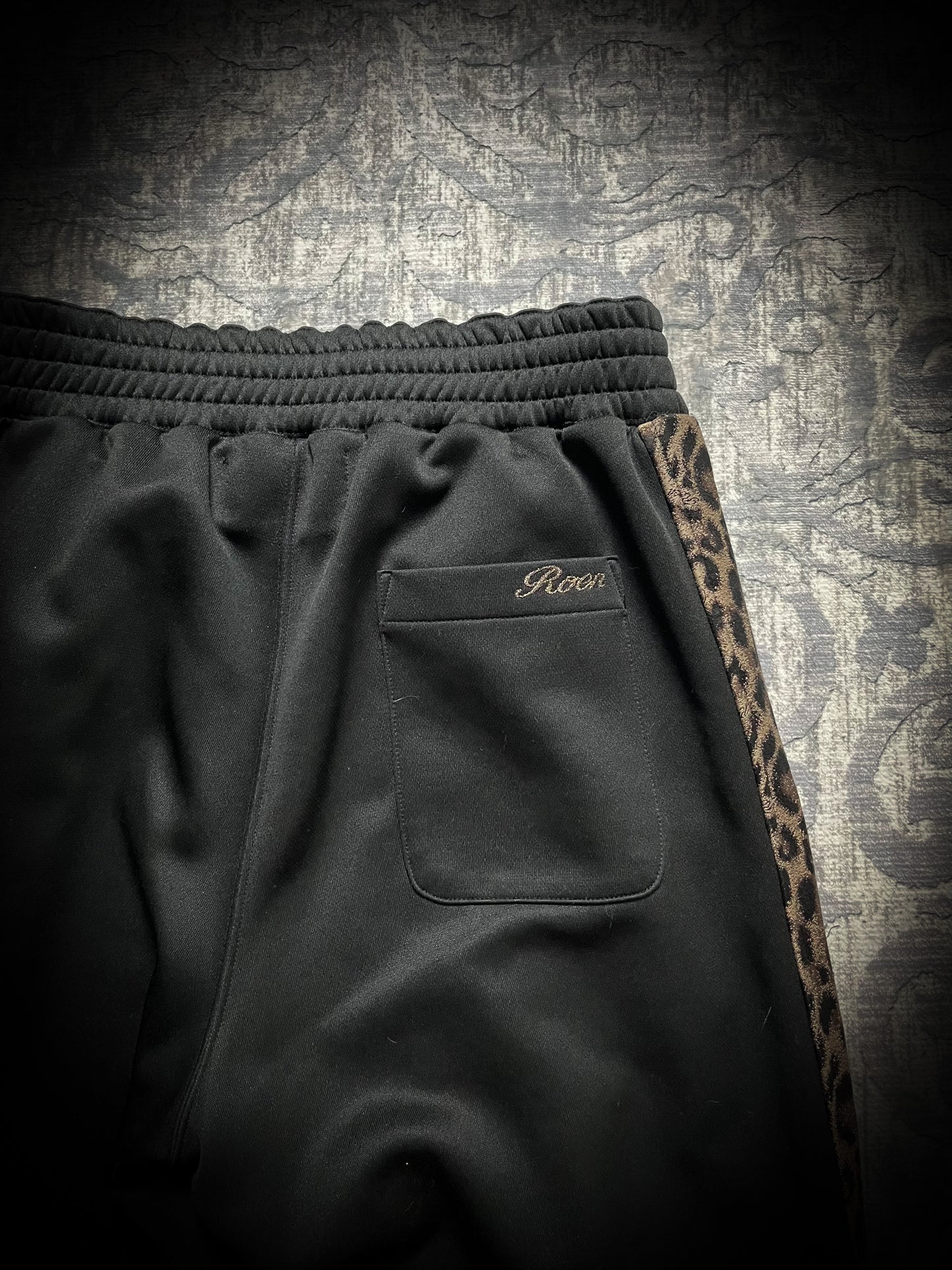 Roen leopard trackpants