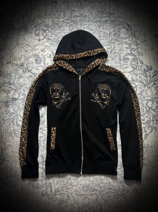 LEOPARD RHINESTONE HOODIE