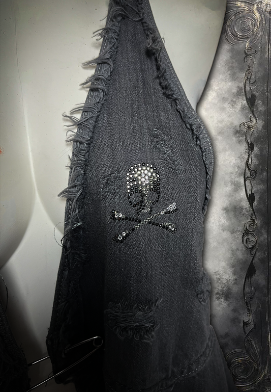 ROEN DISTRESSED JEANS TOP