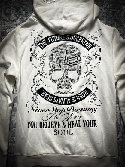 RHINESTONE SKULL HOODIE