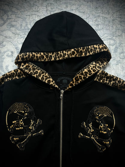LEOPARD RHINESTONE HOODIE