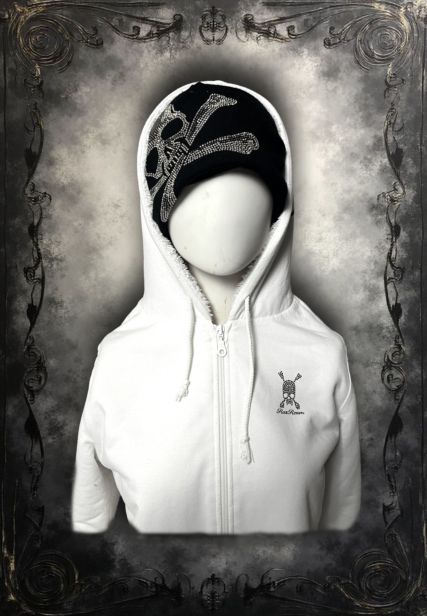 Roen rhinestone skull hoodie