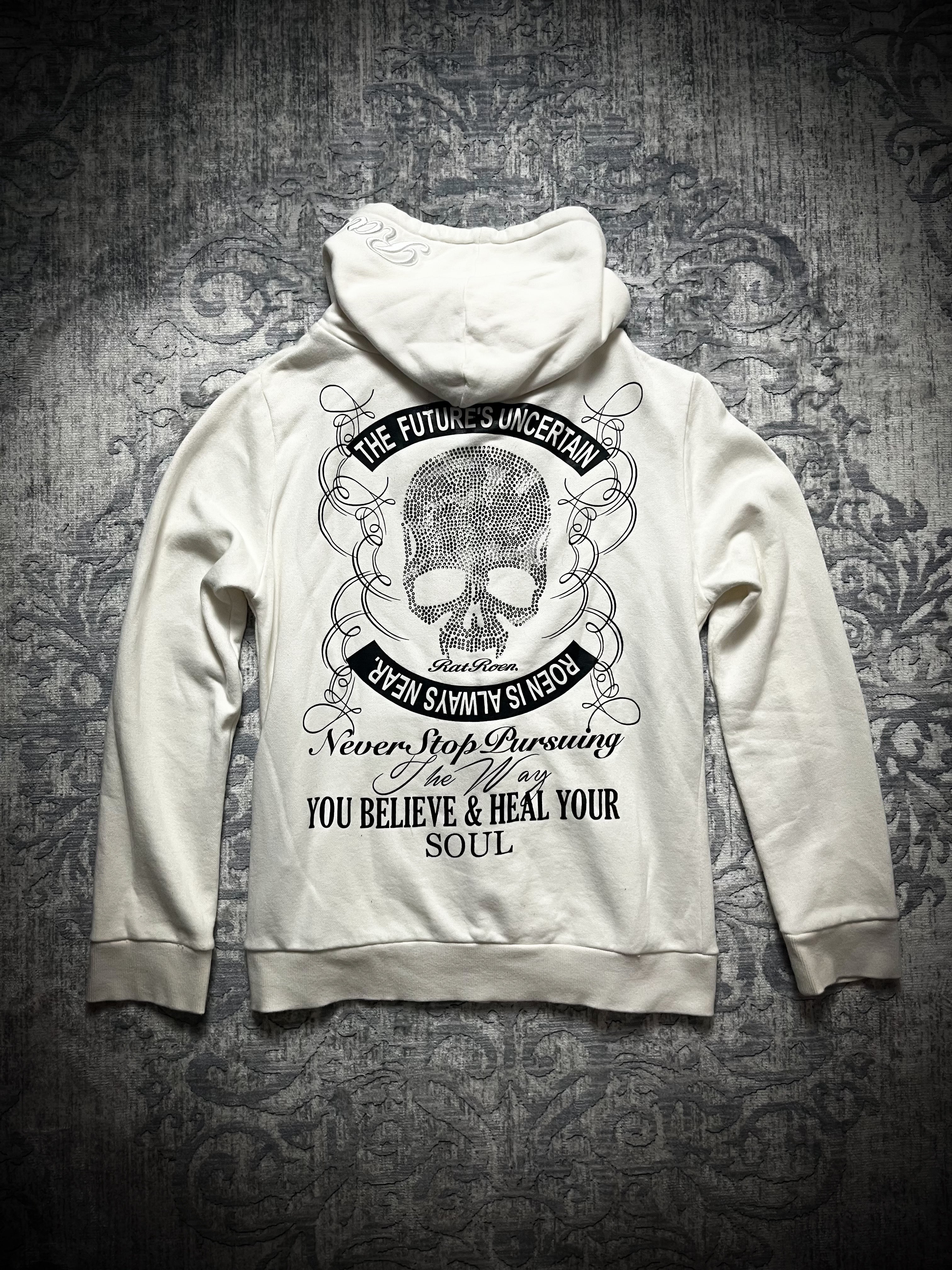 ROEN RHINESTONE SKULL HOODIE – HUSH1UP