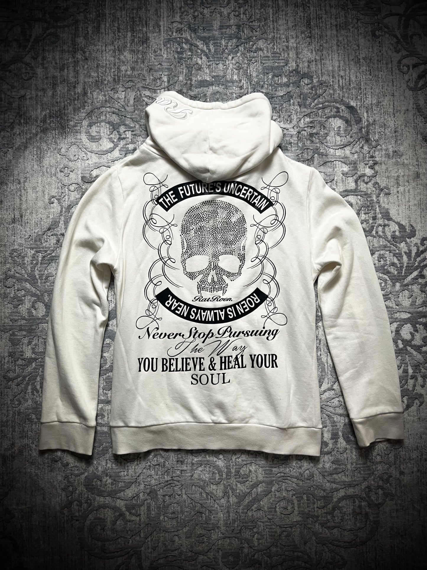 RHINESTONE SKULL HOODIE