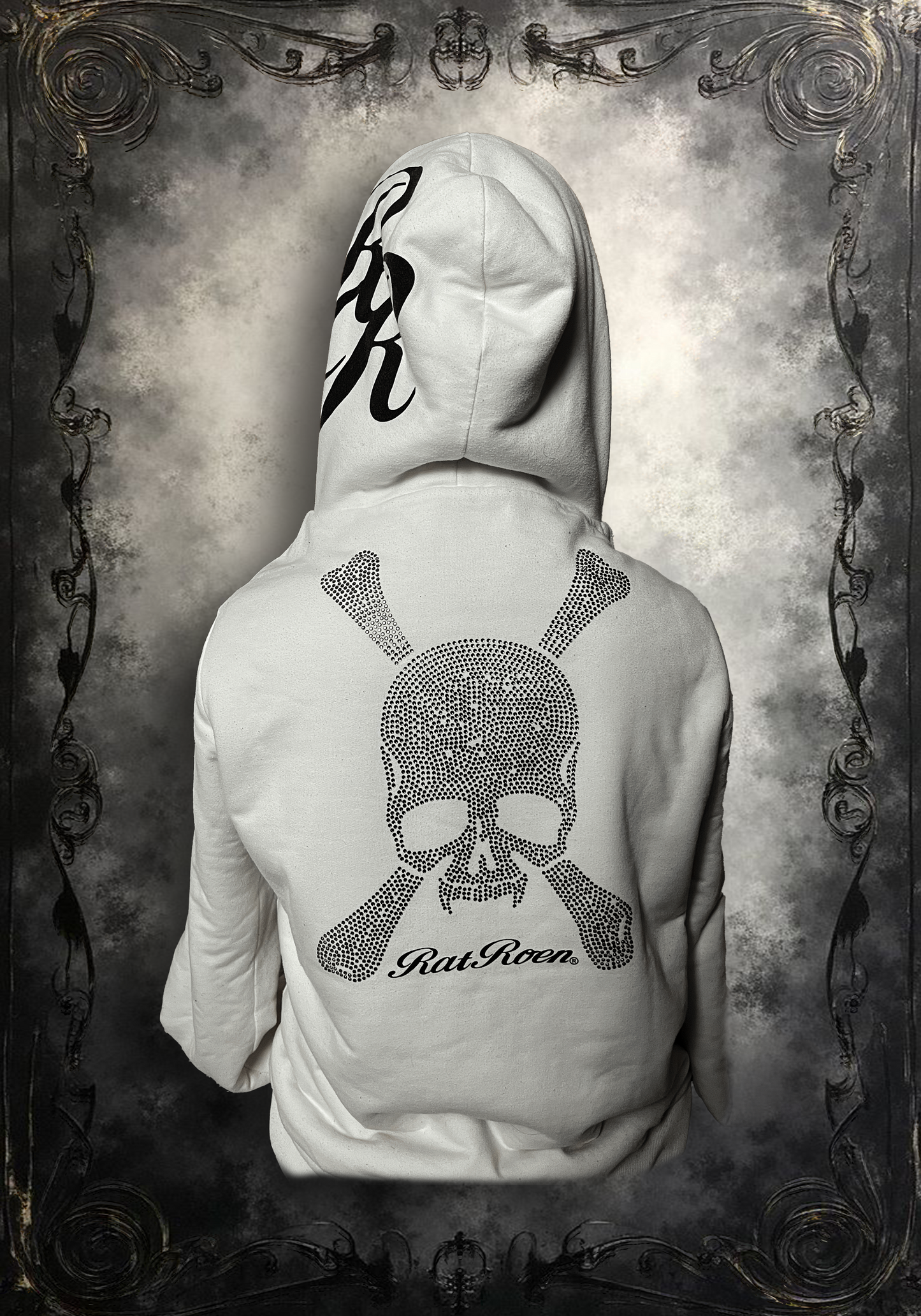 Roen rhinestone skull hoodie